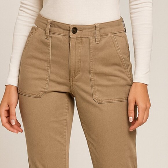 NWOT 1822 Very Soft Olive Green Khaki Denim Stretchy Mid Rise Jeans Pants - Picture 2 of 8